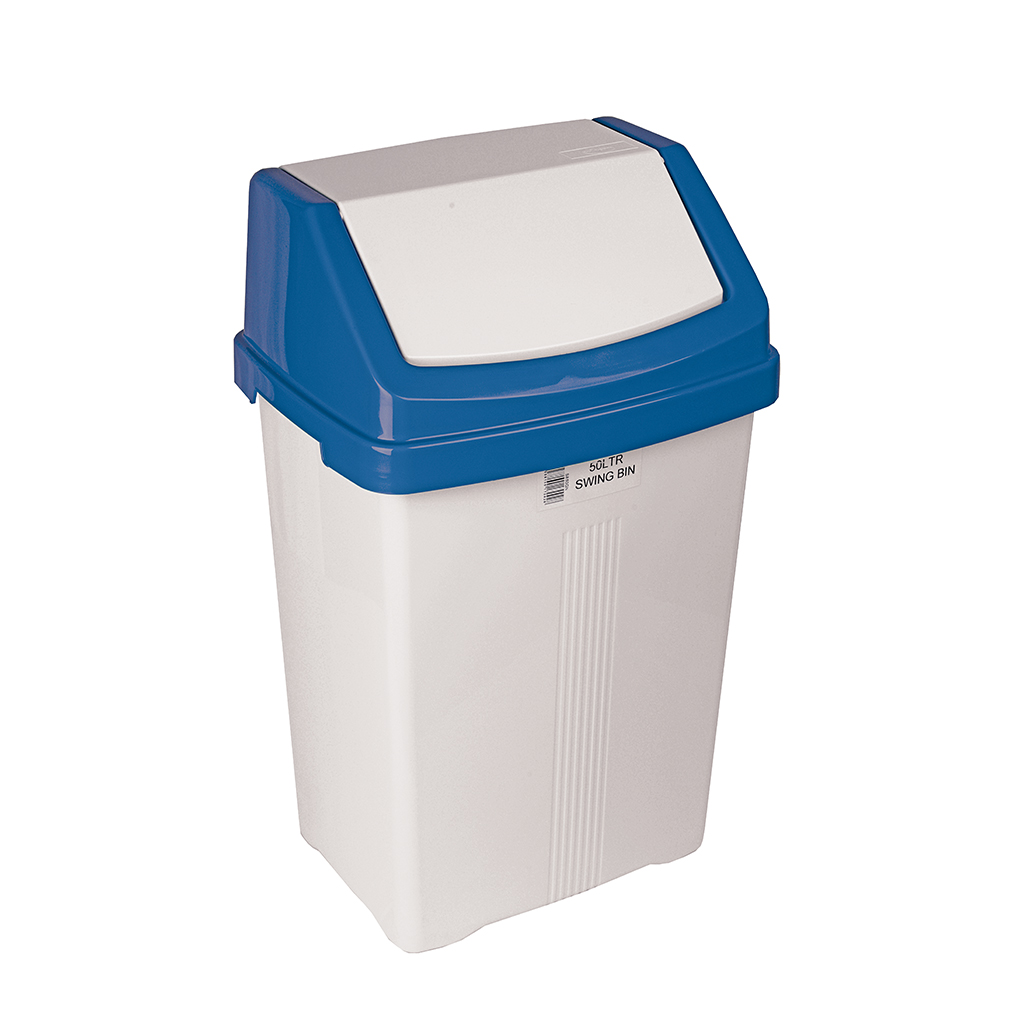 HIGH QUALITY SWING BIN 50 LITRES BLUE