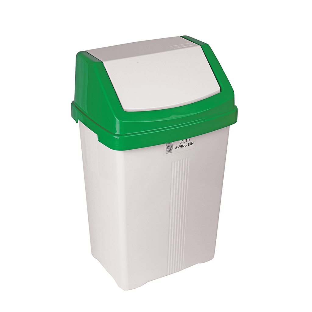 HIGH QUALITY SWING BIN 50 LITRES GREEN