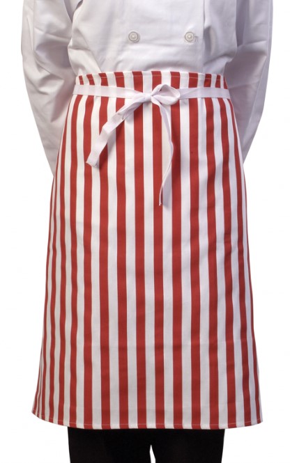 RED WHITE STRIPE WAIST APRON