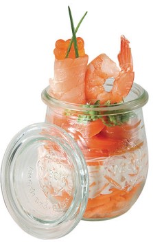 LIDDED GLASS DISPLAY JAR (12 SETS) 220ML/8OZ PK 1