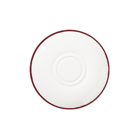 MODEST MAROON DOUBLE WELL SAUCER 16CM / 6.25"" PK 12