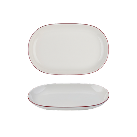 MODEST MAROON OVAL PLATTER 28 X 18CM / 11"" X 7"" PK 6
