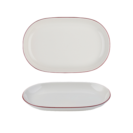 MODEST MAROON OVAL PLATTER 33 X 21CM / 13"" X 8.25"" PK 6