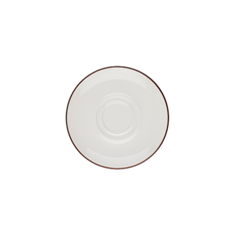 MODEST BROWN DOUBLE WELL SAUCER 16CM / 6.25"" PK 12