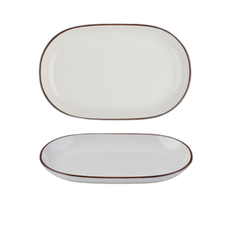 MODEST BROWN OVAL PLATTER 28 X 18CM / 11"" X 7"" PK 6