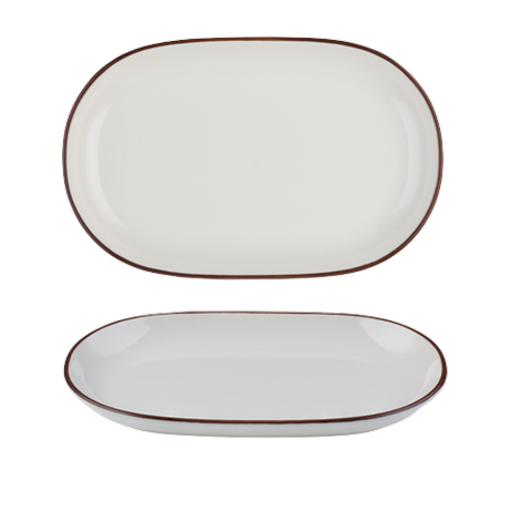 MODEST BROWN OVAL PLATTER 33 X 21CM / 13"" X 8.25"" PK 6