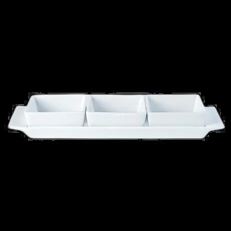 SQUARE SHAPED SET OF 3 BOWLS & TRAY 29X9CM/11.5""X3.5"" PK 6