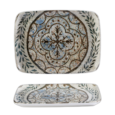 MOSAIC RECTANGULAR PLATTER 27 X 20CM / 10 ½"" X 7 ¾"" PK 6