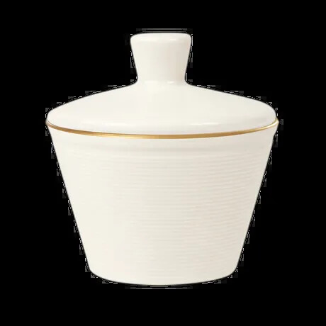 LINE GOLD BAND SUGAR BOWL WITH LID 25CL PK 6