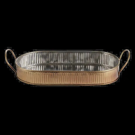 COMBO/SERVING PLATTER ANTIQUE BRASS 34CM PK 6
