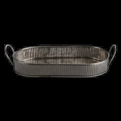 COMBO/SERVING PLATTER ANTIQUE SILVER 34CM PK 6