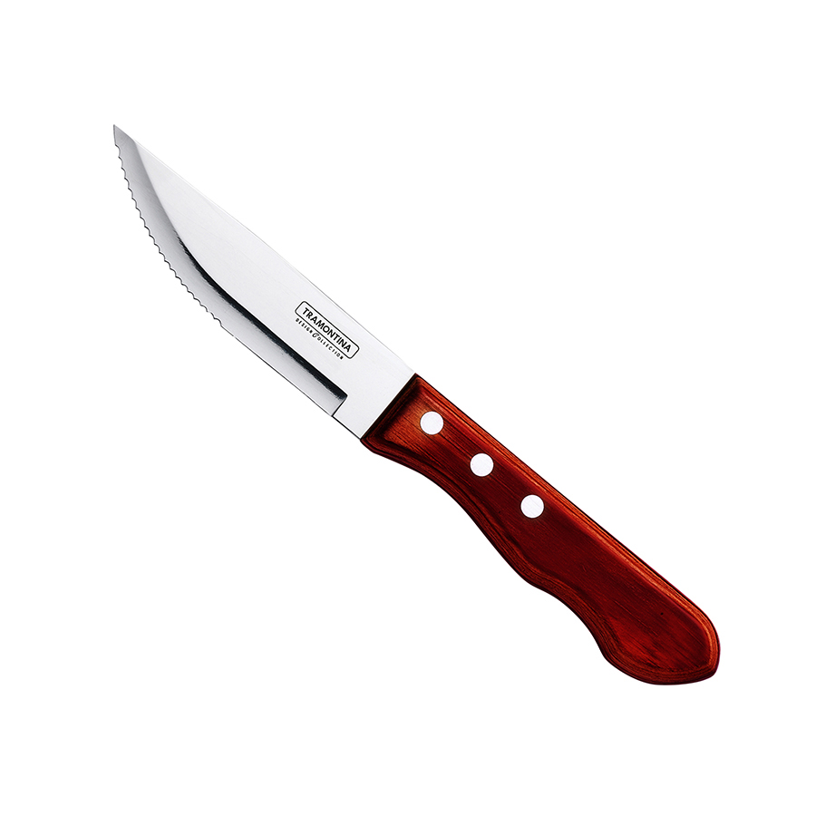 Tramontina 18/10 Stainless Steel Jumbo Polywood Steak Knife red handle PK 12