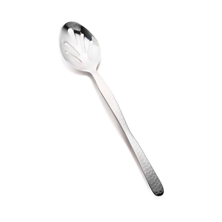 D.W. Haber 18/10 Stainless Steel Hammered Slotted Serving Spoon 33cm PK 6