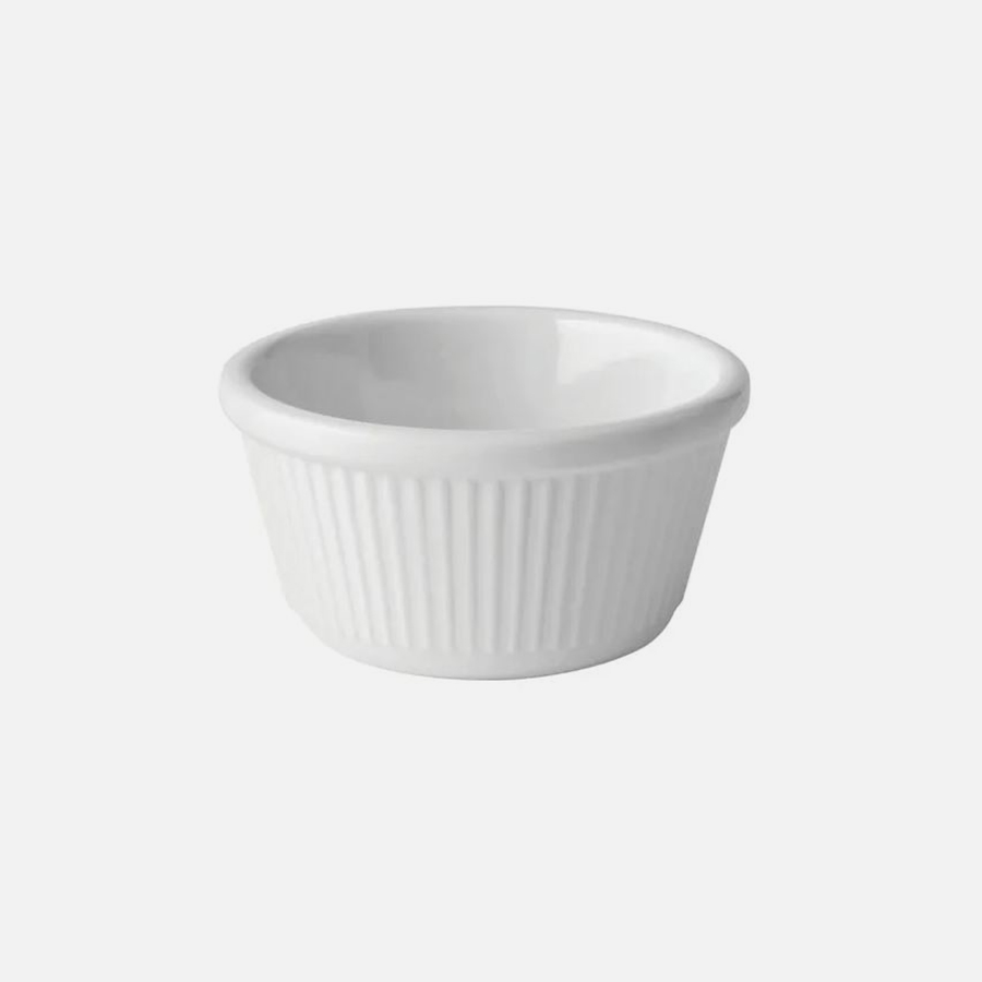 MELAMINE FLUTED WHITE RAMEKIN 1OZ PK 1