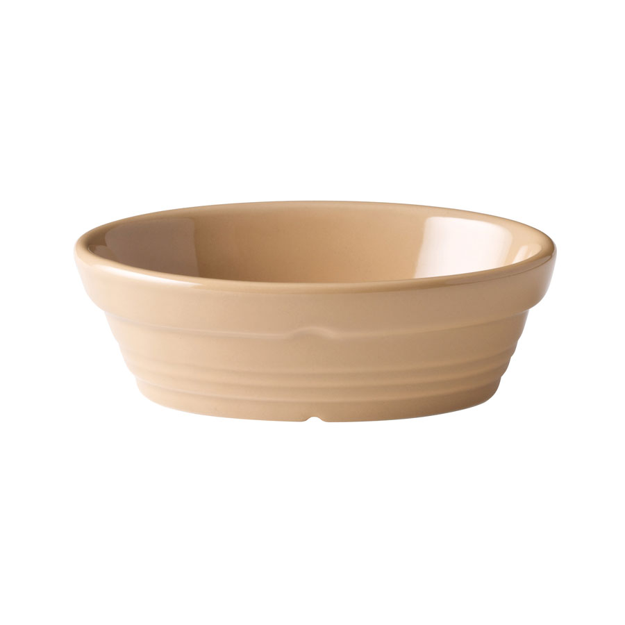 UTOPIA CANE PIE DISH BROWN STONEWARE OVAL 14CM PK 6