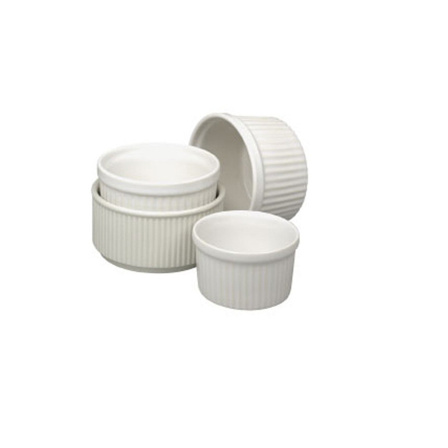 Revol French Classics Porcelain White Round Fluted Ramekin 8x3.9cm 11cl PK 1