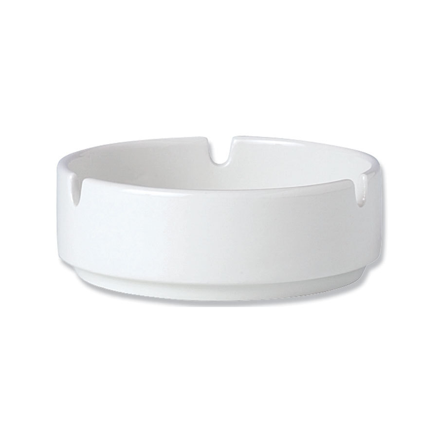 Steelite Simplicity Vitrified Porcelain White Round Ashtrays Stackable 10.25cm PK 1