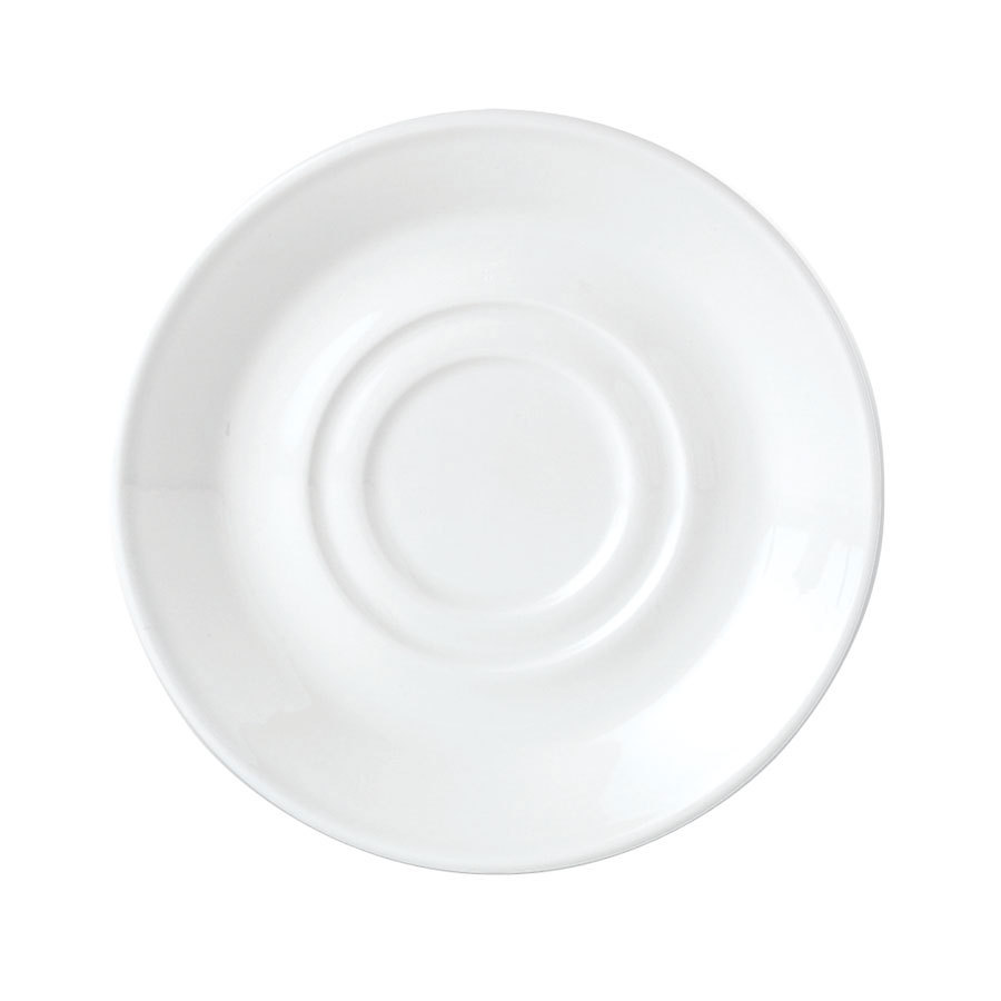 Steelite Simplicity Vitrified Porcelain White Round Taste Large Double Well Saucer 14.5cm PK 1