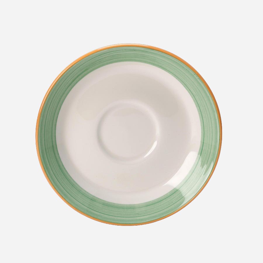 Steelite Rio Vitrified Porcelain Round Green Slimeline Saucer 15.25cm PK 1