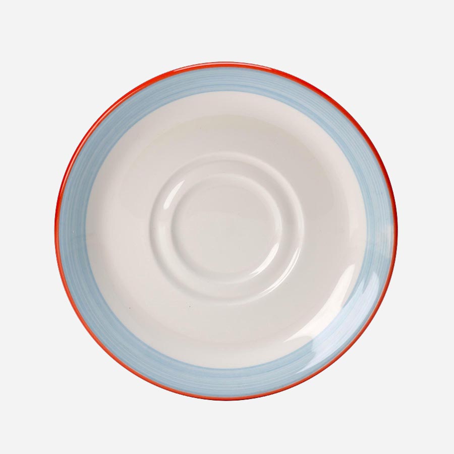 Steelite Rio Vitrified Porcelain Round Blue Double Well Saucer 14.5cm PK 1