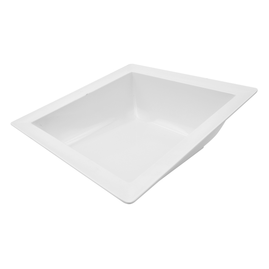 DALEBROOK DOVER MELAMINE WHITE SQUARE ANGLED BOWL 37.5CM 5.4 LITRE PK 1