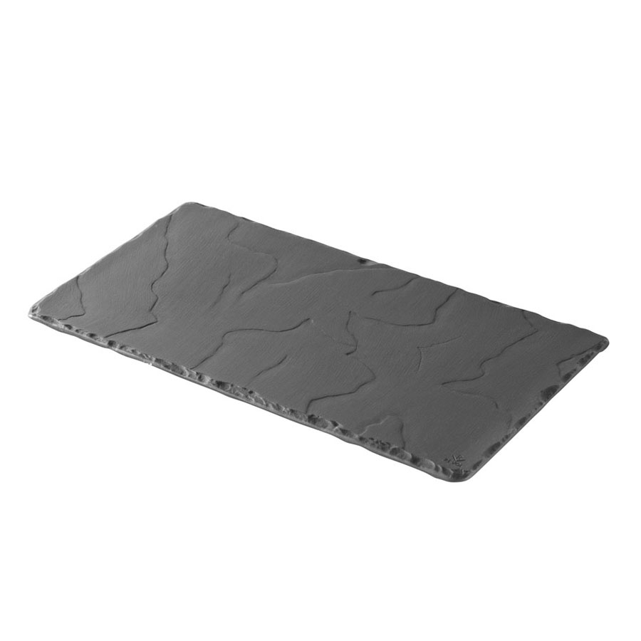 Revol Basalt Ceramic Black Rectangular Tray 30x16cm PK 1