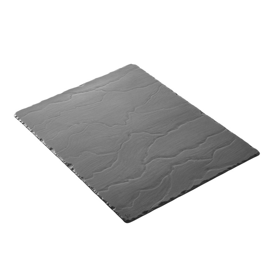 Revol Basalt Ceramic Black Rectangular Tray 40x30cm PK 1