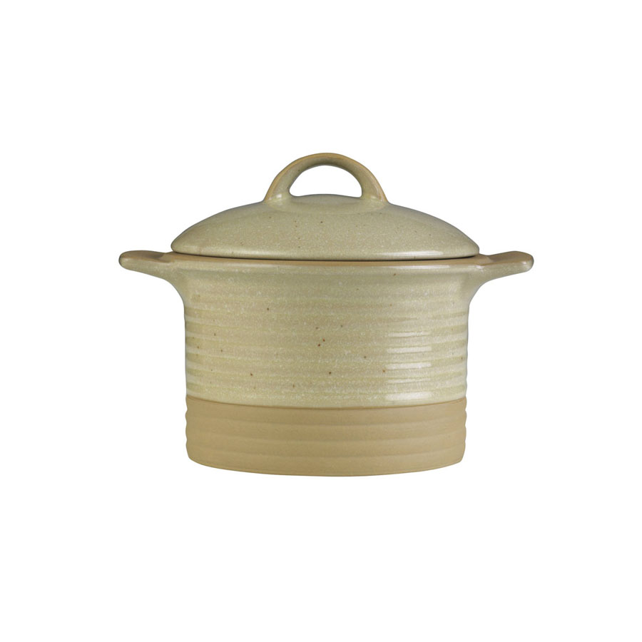 Churchill Art De Cuisine Igneous Stoneware Natural Cocotte And Lid 15.9x7cm 53cl 18.6oz PK 1