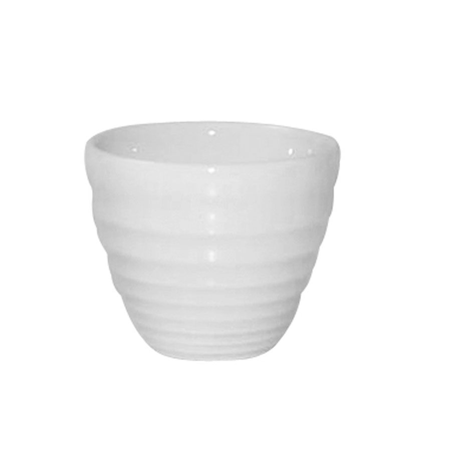 Churchill Bit On The Side Vitrified Porcelain Round White Ripple Dipper Pot 11cl PK 1