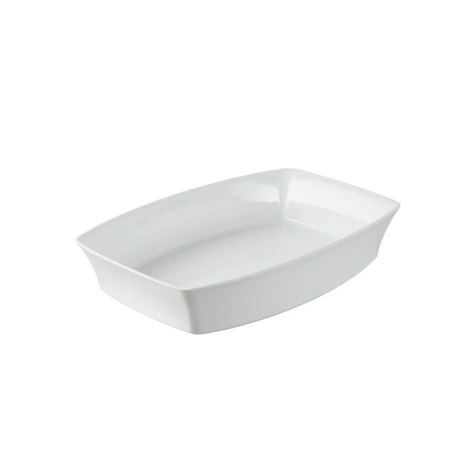 REVOL ALEXANDRIE RECTANGULAR ROASTING DISH WHITE 34CM PK 2