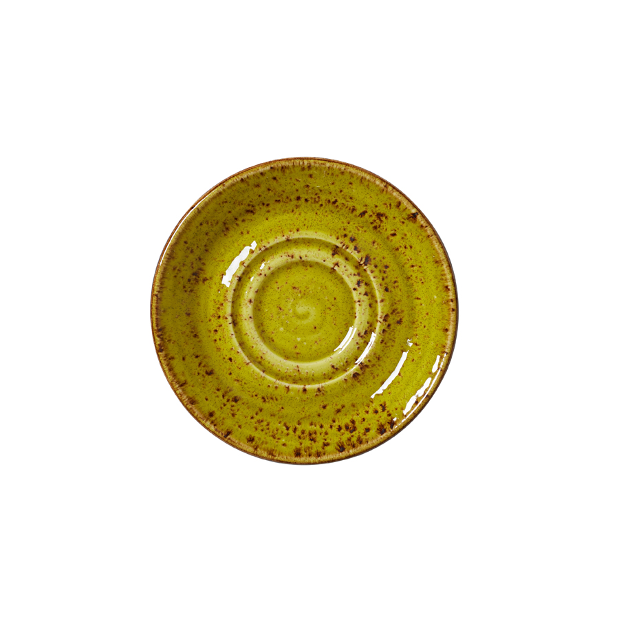 Steelite Craft Vitrified Porcelain Apple Green Round Double Well Saucer 14.5cm PK 1