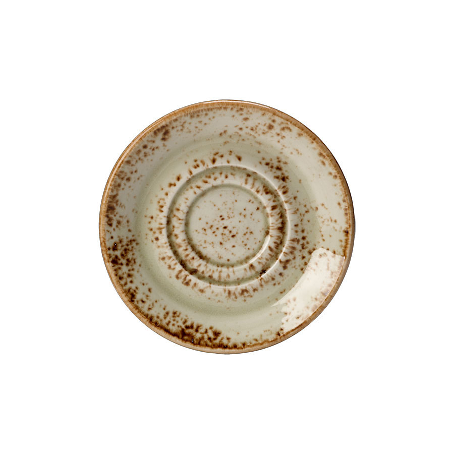 Steelite Craft Vitrified Porcelain Green Round Double Well Saucer 14.5cm PK 1