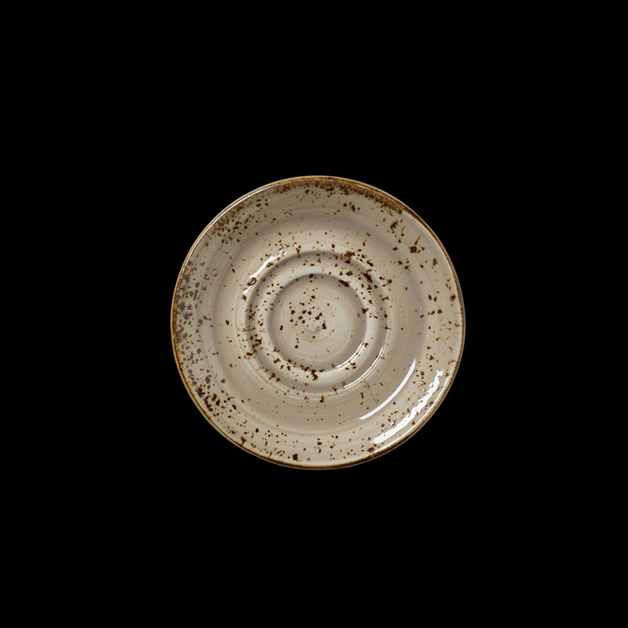 Steelite Craft Vitrified Porcelain Porcini Round Double Well Saucer 14.5cm PK 1