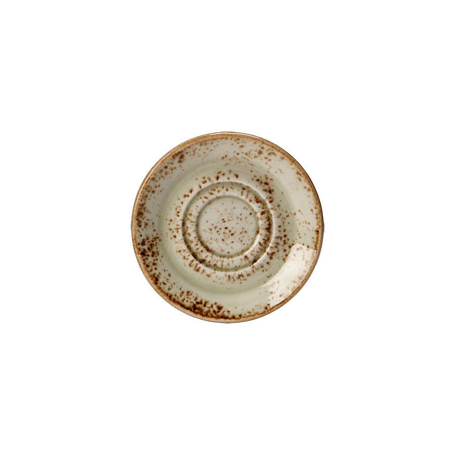 Steelite Craft Vitrified Porcelain Green Round Double Well Saucer 11.75cm PK 1