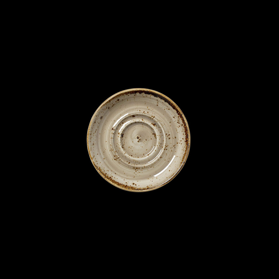 Steelite Craft Vitrified Porcelain Porcini Round Double Well Saucer 11.75cm PK 1
