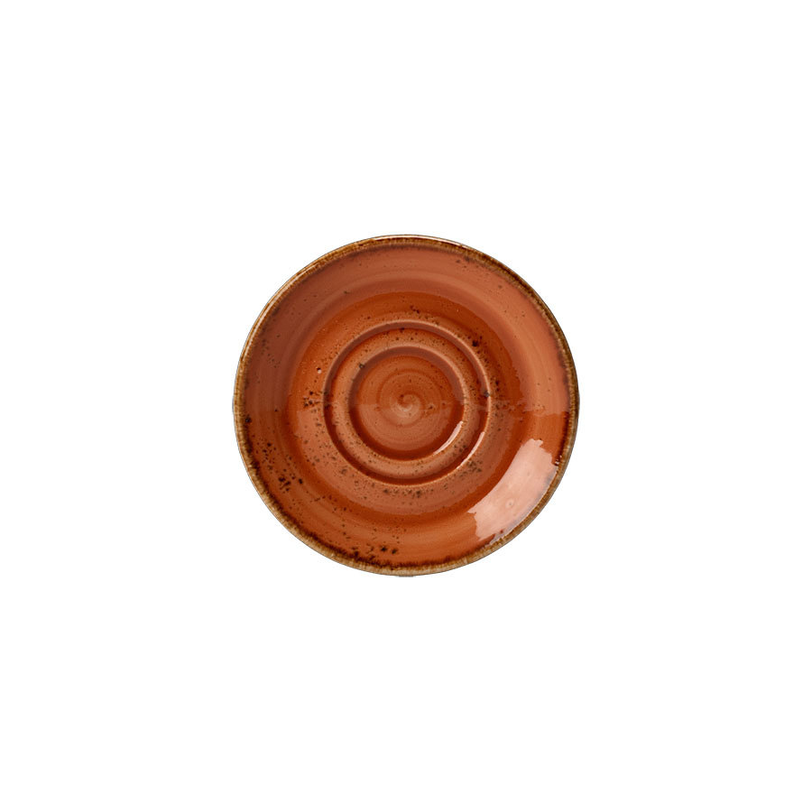 Steelite Craft Vitrified Porcelain Terracotta Round Double Well Saucer 11.75cm PK 1