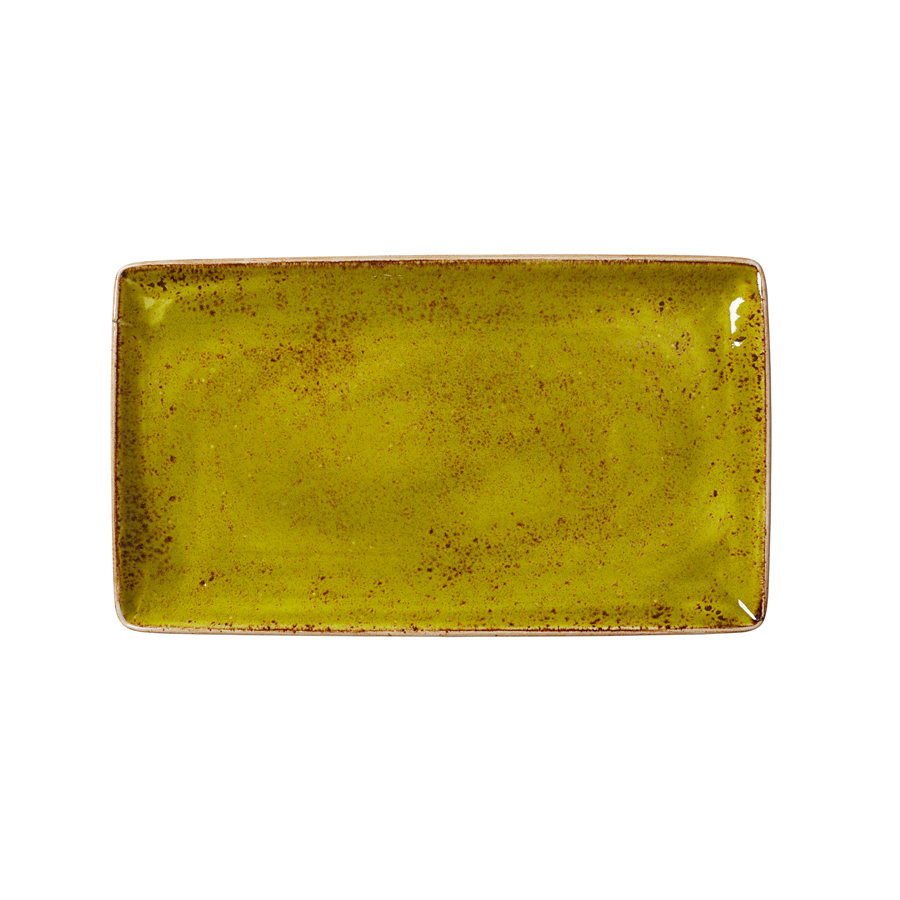 Steelite Craft Vitrified Porcelain Apple Green Rectangle Three 32x19cm PK 1