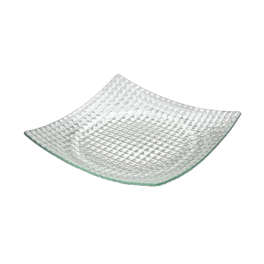 CREATIONS CUBOL SQUARE DIMPLE GLASS PLATE 29CM PK 12