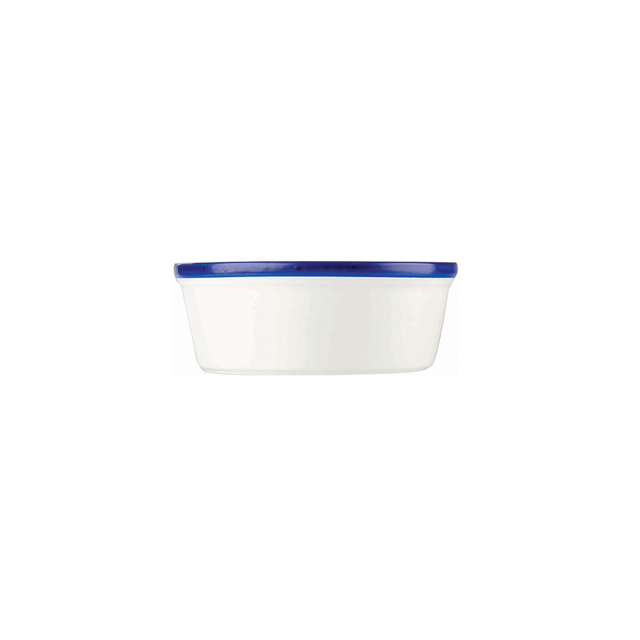 Churchill Retro Blue Vitrified Porcelain White Round Small Ramekin 7cm 9cl 3.2oz PK 1