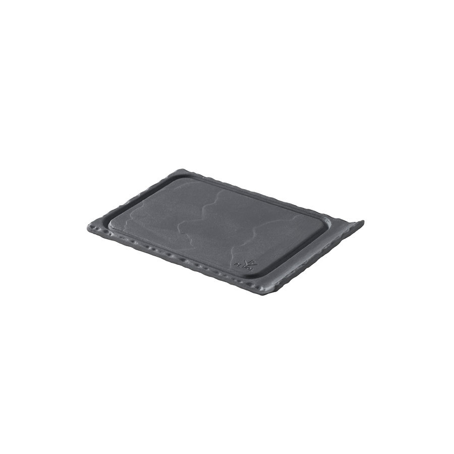 Revol Basalt Ceramic Black Small Grooved Tray 11.5cm PK 1