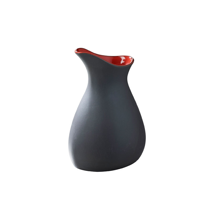 Revol Likid & Solid Porcelain Black & Red Pouring Jug 16.2x11x10cm 50cl PK 1