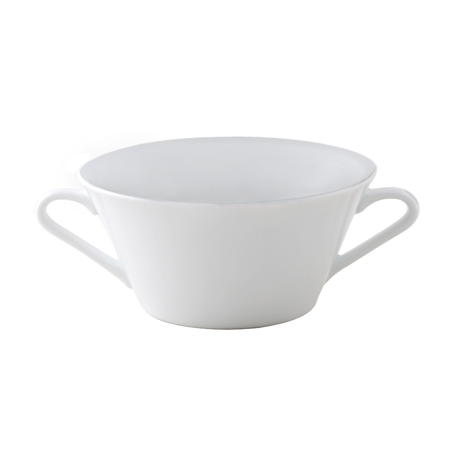 Ariane Style Vitrified Porcelain White Round Handled Soup 30cl PK 1