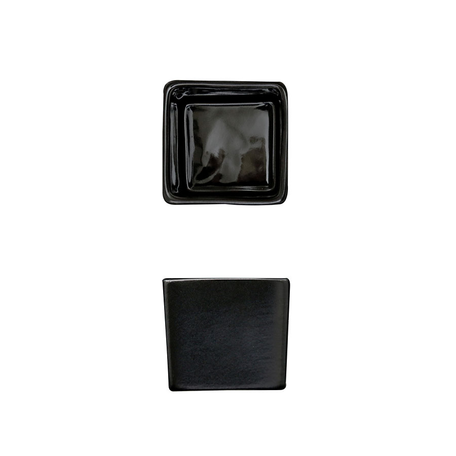 Crème Miniatures Vitrified Porcelain Black Cube 5.9x4.9cm PK 1