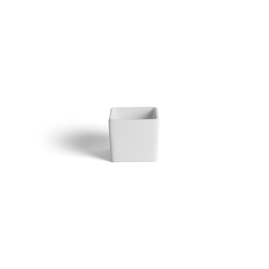 Crème Miniatures Vitrified Porcelain White Cube 5.9x4.9cm PK 1