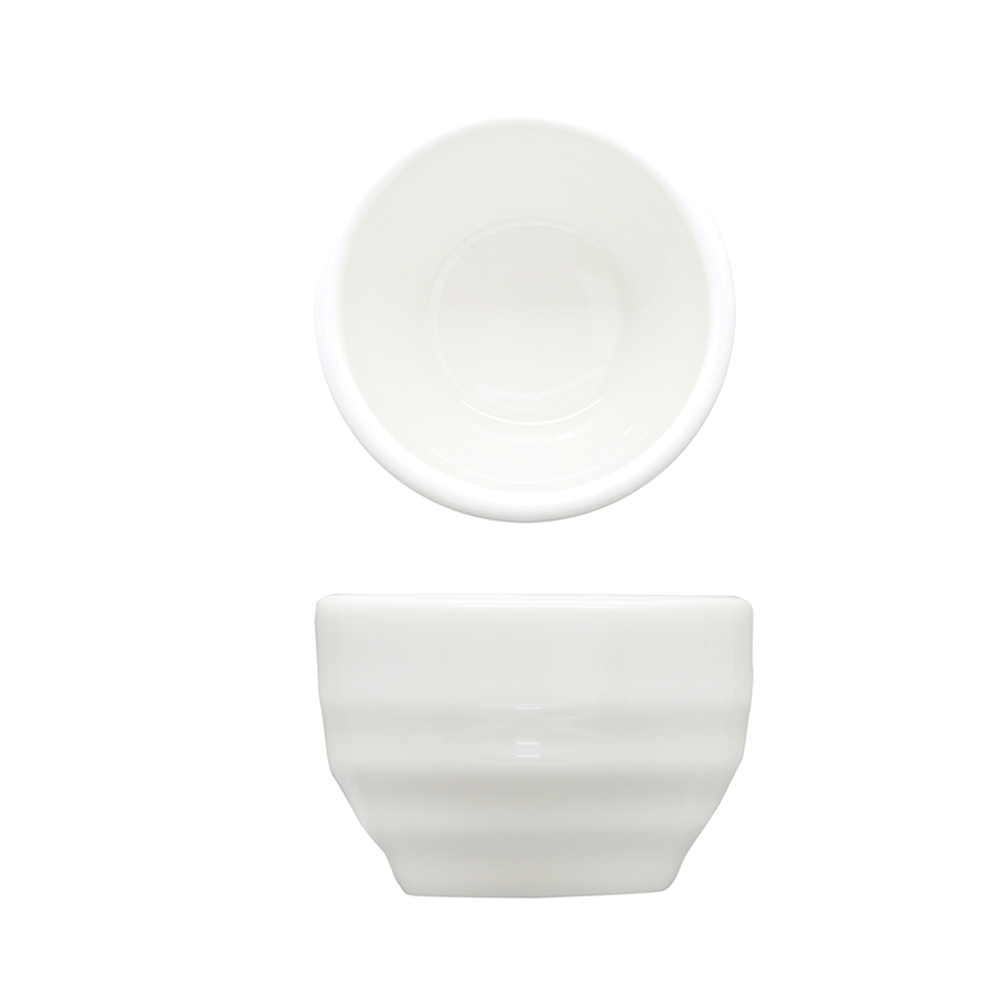 Artisan Crème Vitrified Fine China White Round Globe Dip Pot 2.5oz PK 1