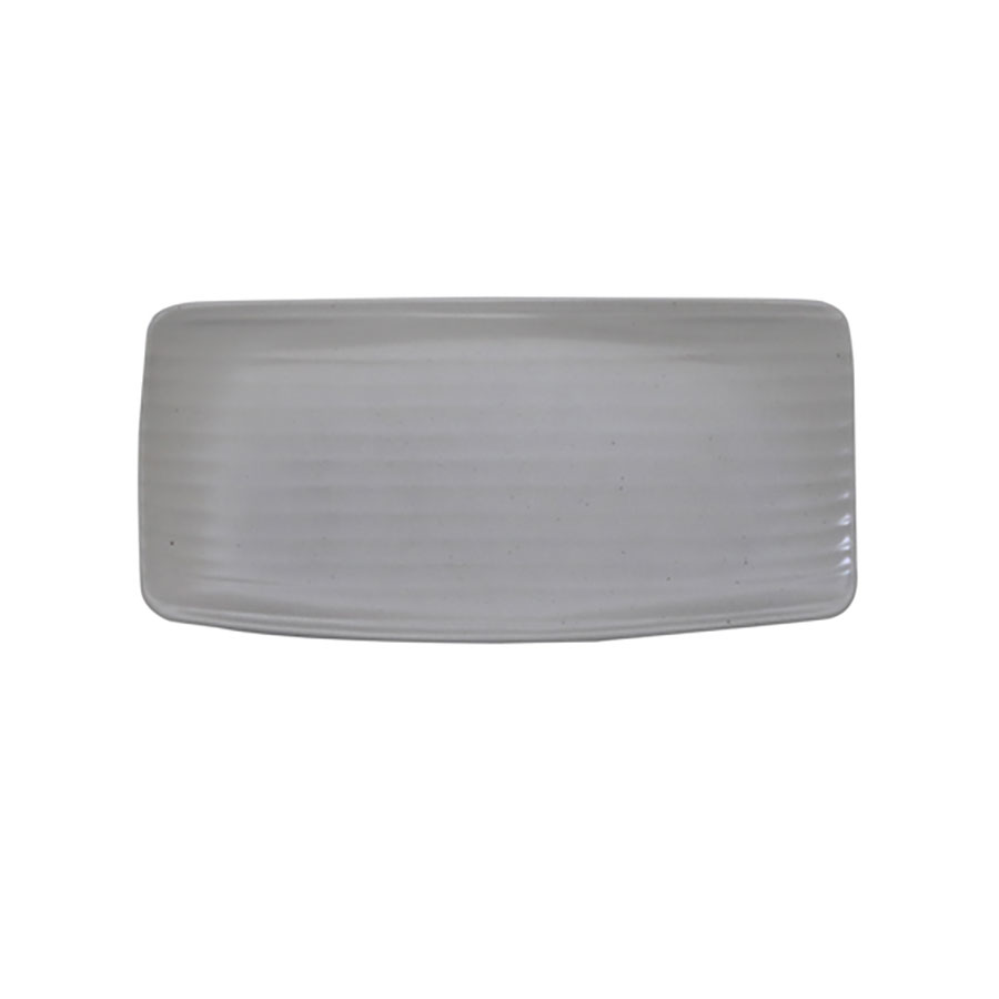 Artisan Pebble Vitrified Fine China Grey Rectangular Platter 30x15cm PK 1