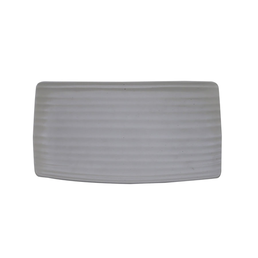 Artisan Pebble Vitrified Fine China Grey Rectangular Platter 36x20cm PK 1