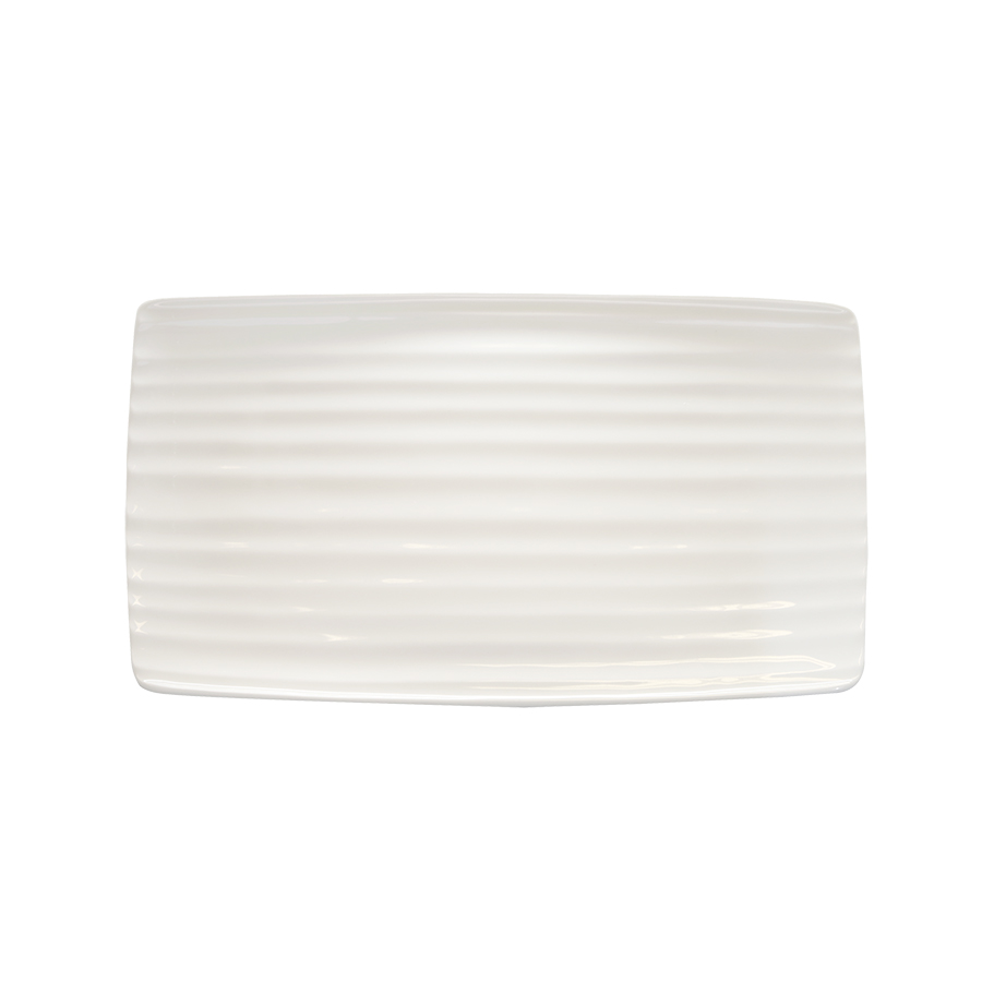 Artisan Crème Vitrified Fine China White Rectangular Platter 36x20 PK 1
