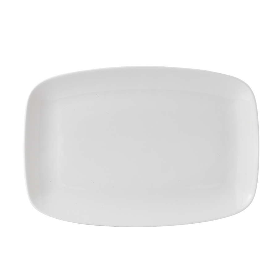 Churchill X Squared Vitrified Porcelain White Chefs Oblong Platter 34.4x23.4cm PK 1