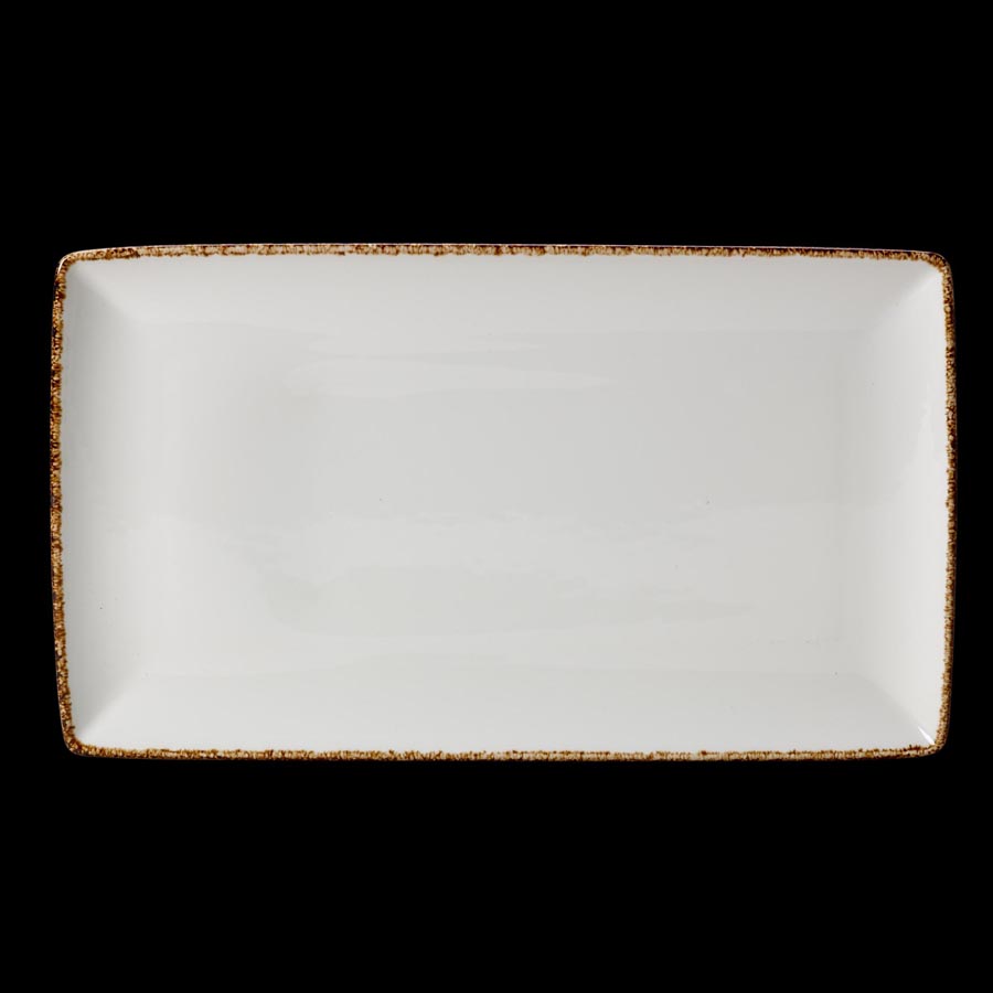 Steelite Brown Dapple Vitrified Porcelain Rectangle One 27cmx16.75cm PK 1